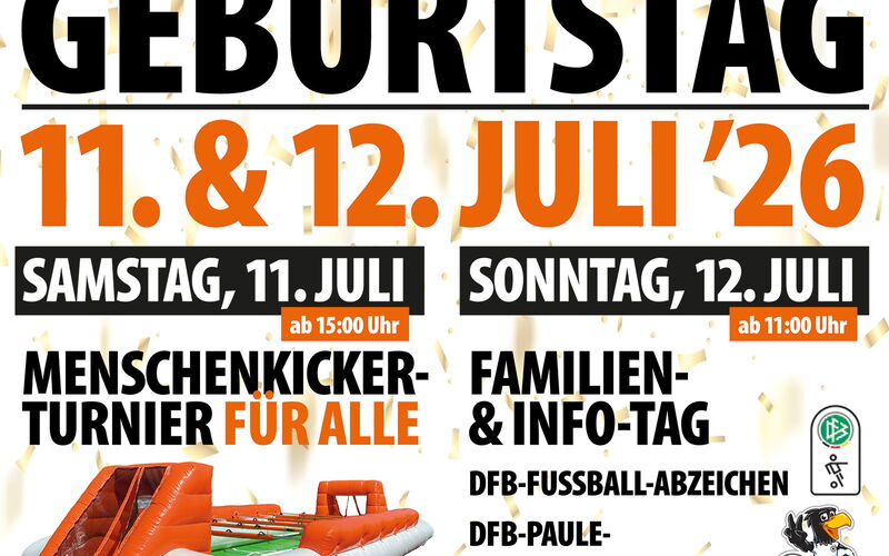Flyer Geburtstagsfeier SV Neunkirchen – 1 Jahr